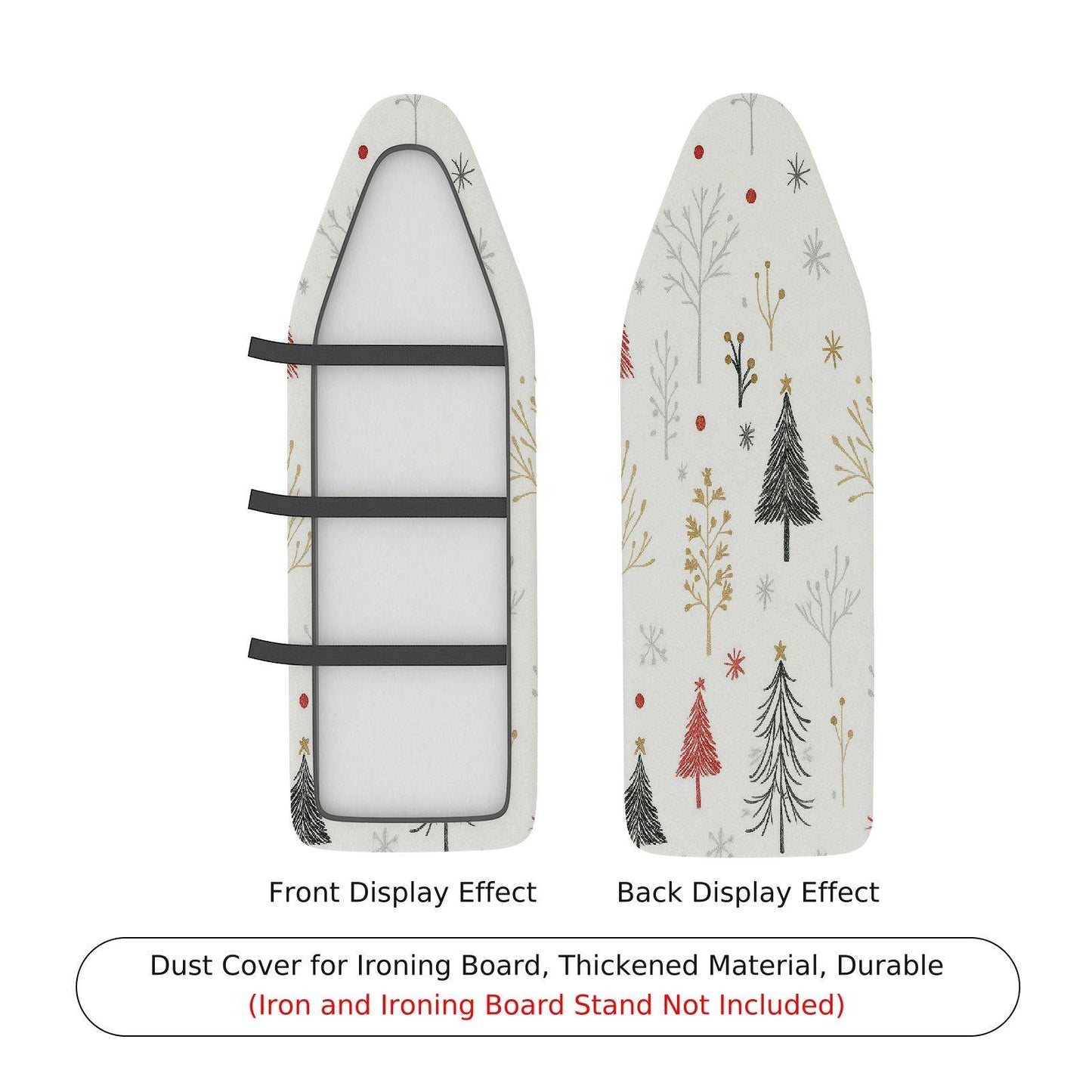 1-Piece Christmas Tree Snowflake Holiday Ironing Board Cover, Universal Size, Without Board
