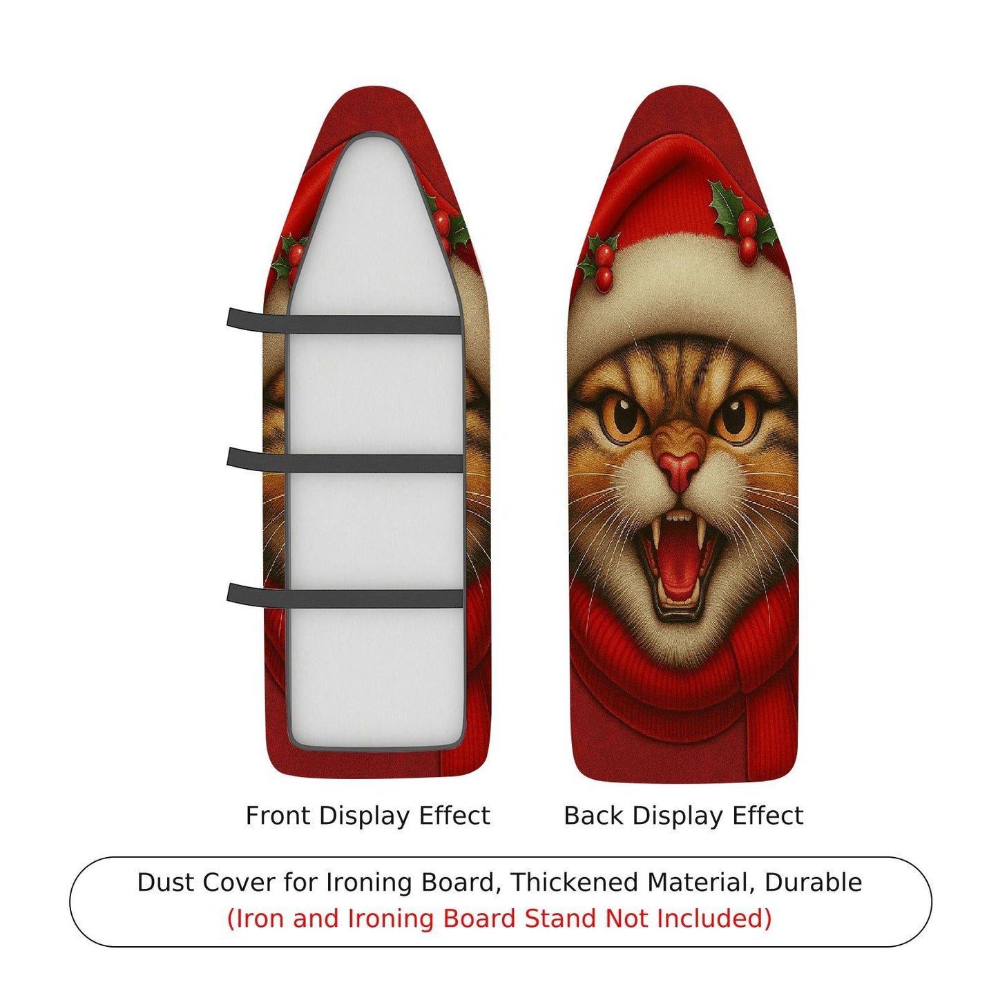 1-Piece Christmas Cat Festive Ironing Board Cover, Universal Size, Without Board