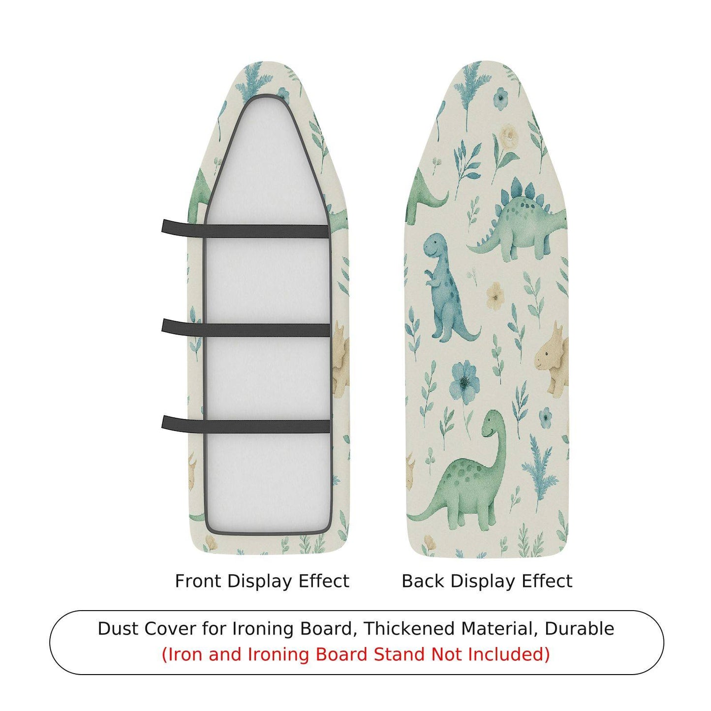 1-Piece Dinosaur Floral Cute Ironing Board Cover, Universal Size, Without Board