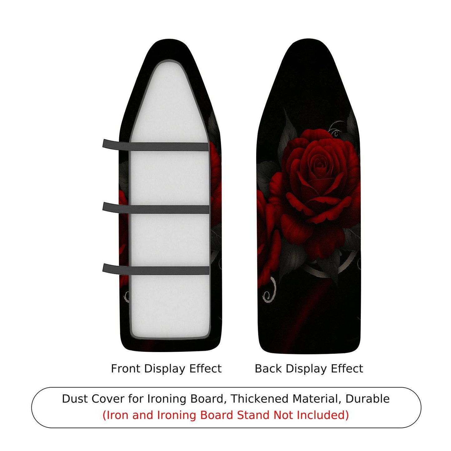 1-Piece Rose Floral Elegant Ironing Board Cover, Universal Size, Without Board