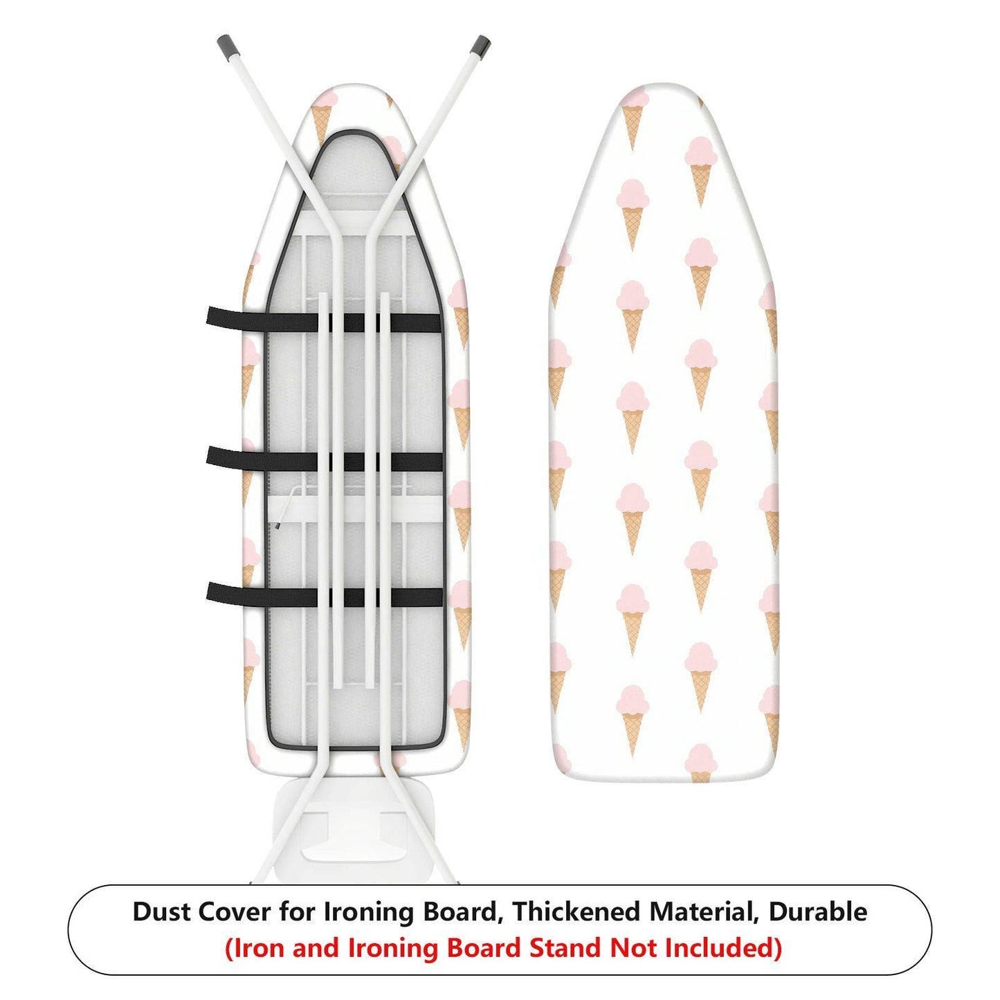 1-Piece Ice Cream Pattern Cute Pastel Ironing Board Cover, Universal Size, Without Board