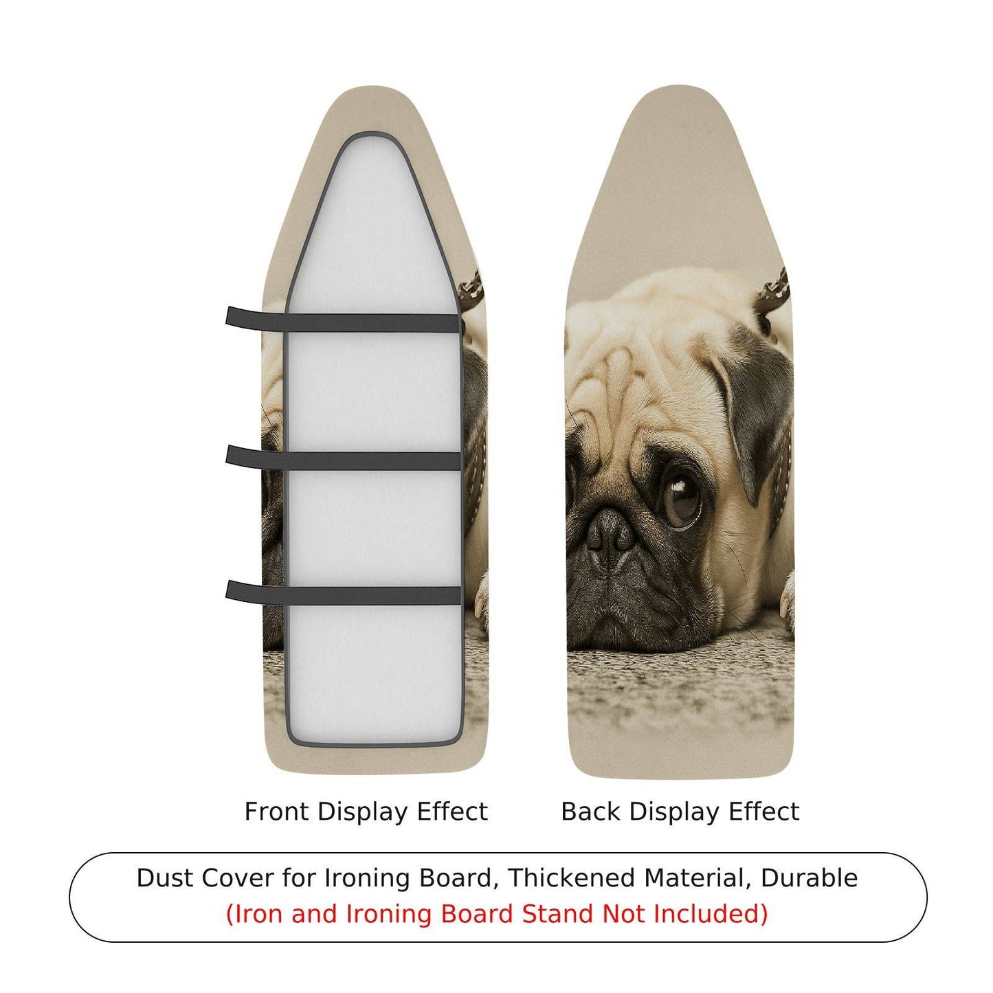 1-Piece Pug Dog Cute Animal Ironing Board Cover, Universal Size, Without Board