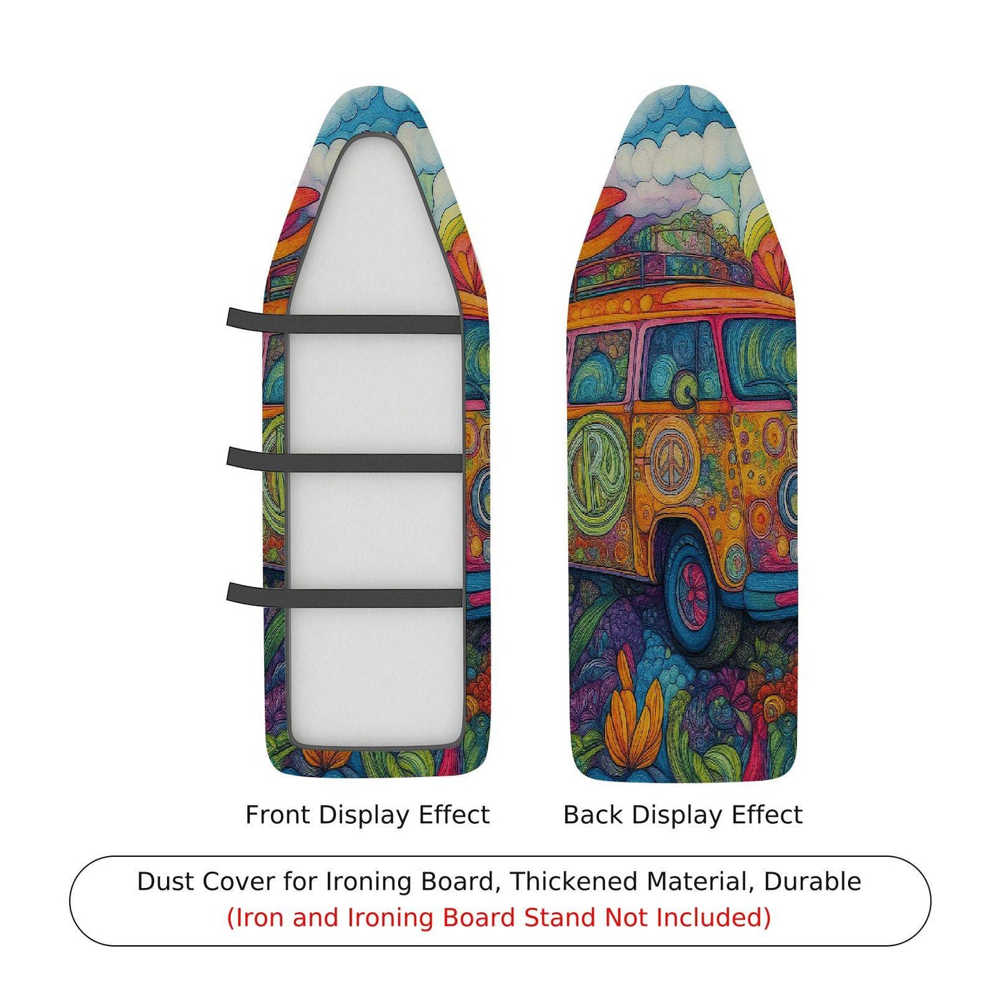 1-Piece Abstract Art Colorful Psychedelic Ironing Board Cover, Universal Size, Without Board