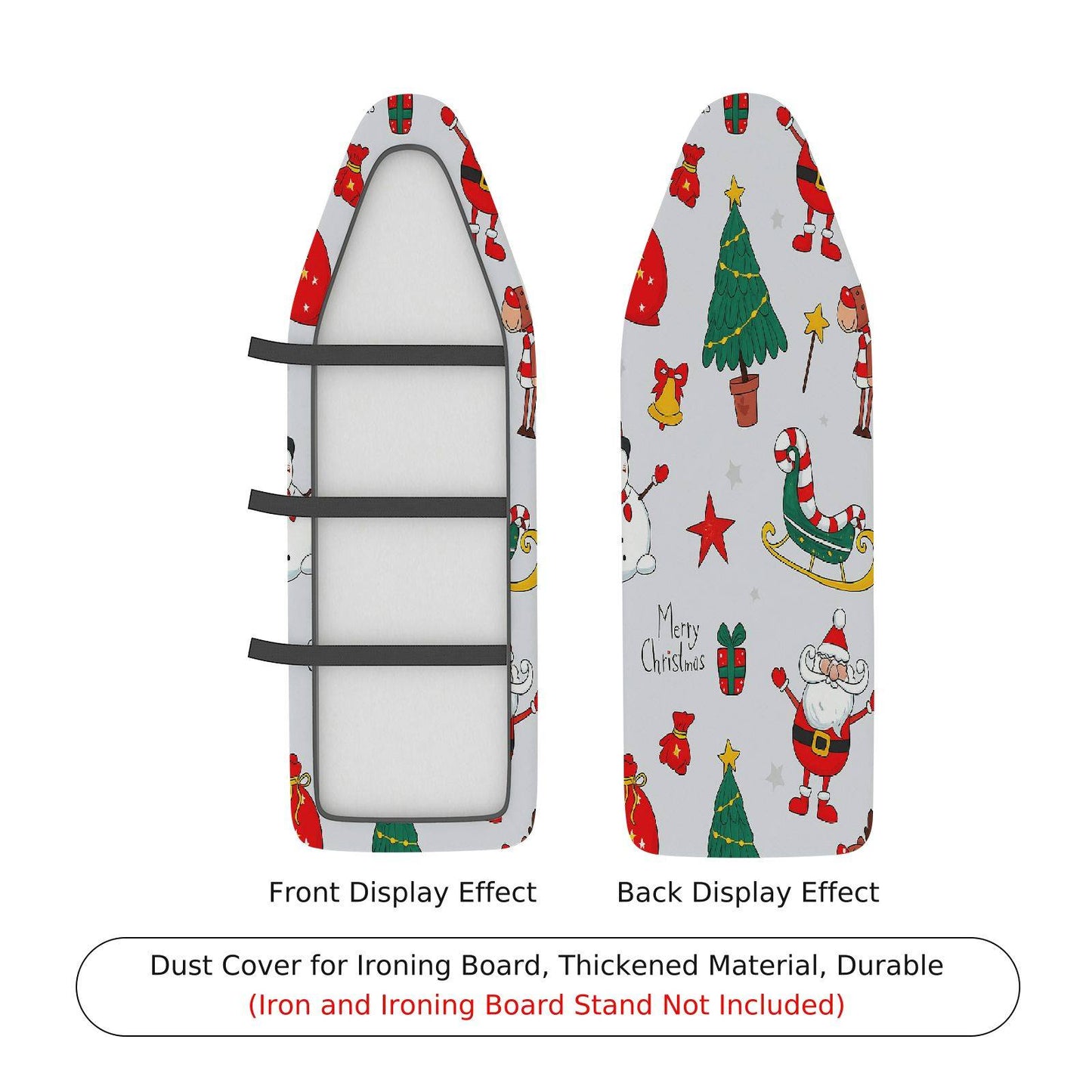 1-Piece Christmas Santa Tree Snowman Ironing Board Cover, Universal Size, Without Board
