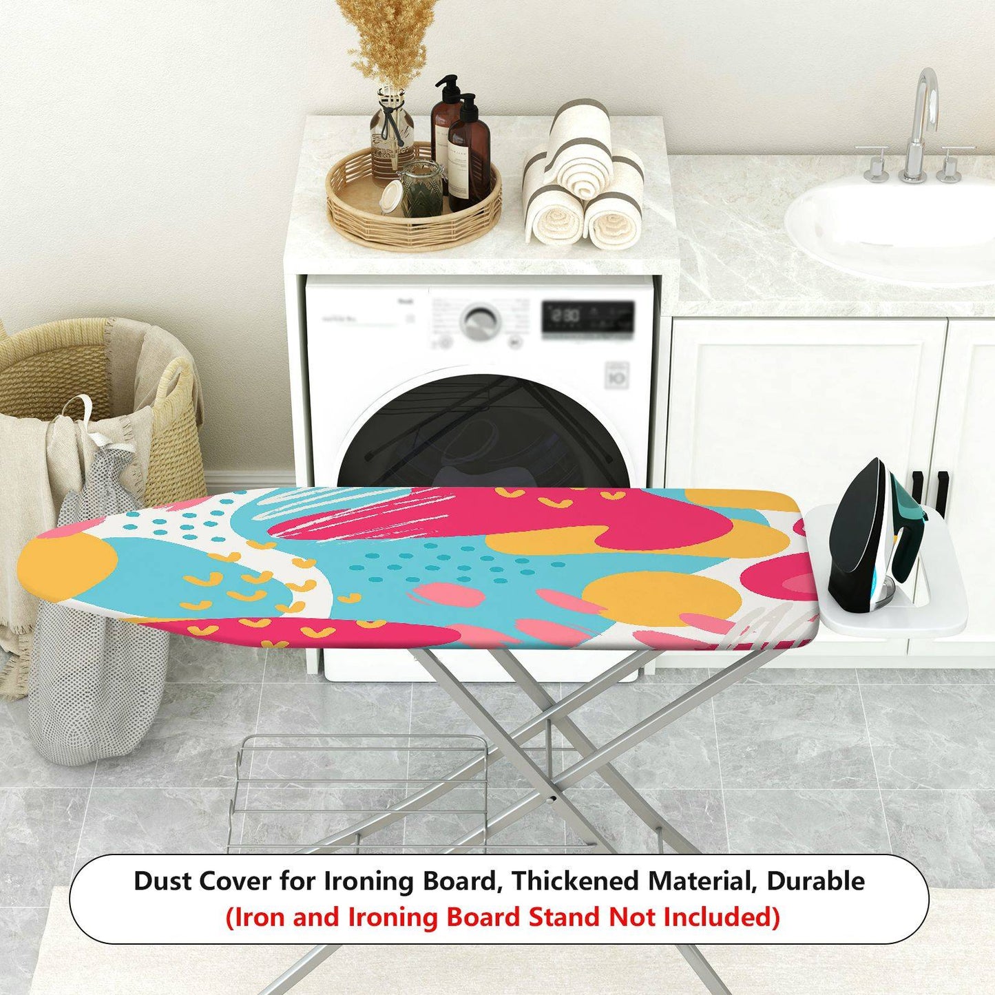 1-Piece Abstract Colorful Pattern Fun Pop Art Ironing Board Cover, Universal Size, Without Board