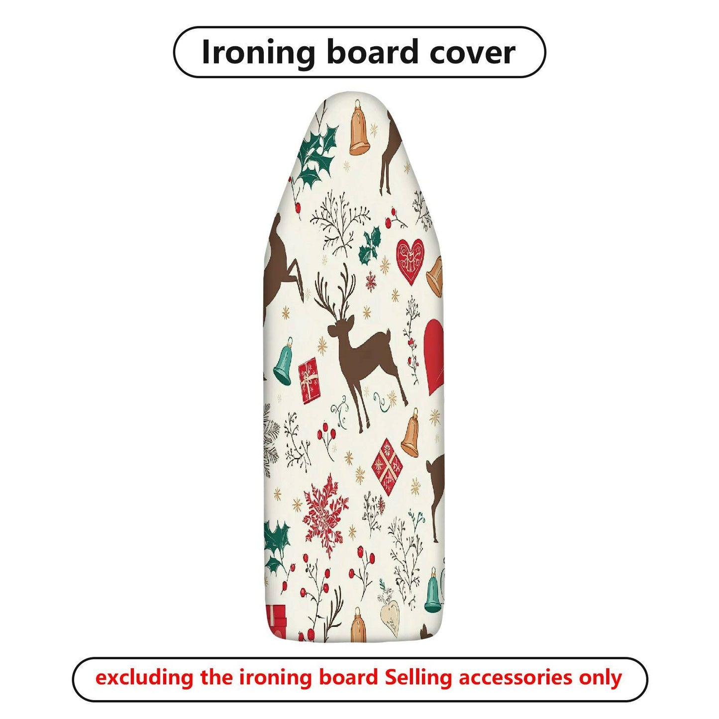 1-Piece Christmas Reindeer Snowflake  Ironing Board Cover, Universal Size, Without Board