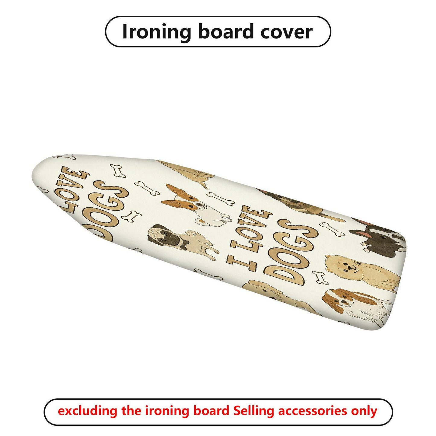 1-Piece Dog Bone Fun  Ironing Board Cover, Universal Size, Without Board