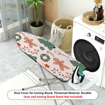 1-Piece Gingerbread Christmas Tree Candy Cane  Ironing Board Cover, Universal Size, Without Board