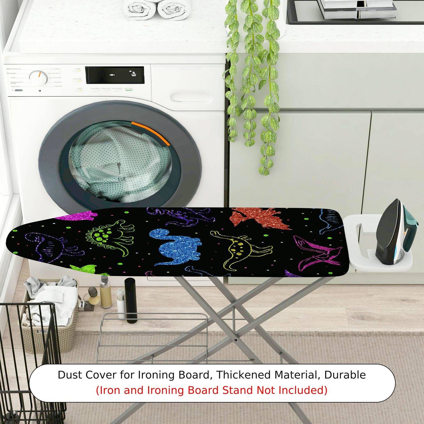 1-Piece Dinosaur Colorful Pattern Fun  Ironing Board Cover, Universal Size, Without Board