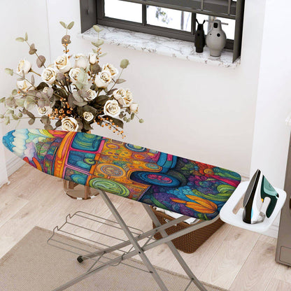 1-Piece Abstract Art Colorful Psychedelic  Ironing Board Cover, Universal Size, Without Board