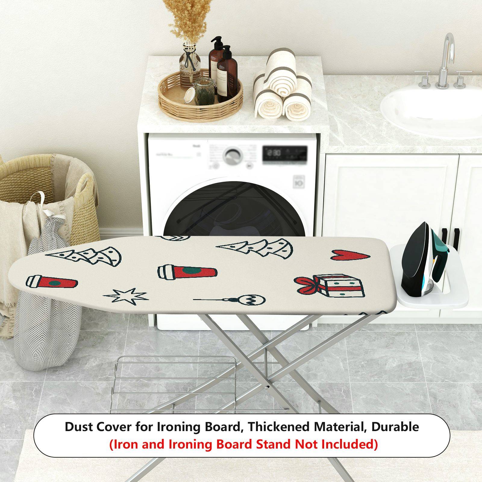 1-Piece Christmas Coffee Gift  Ironing Board Cover, Universal Size, Without Board