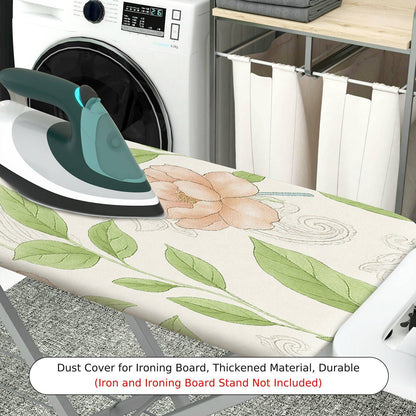 1-Piece Floral Leaf Pattern Beige  Ironing Board Cover, Universal Size, Without Board
