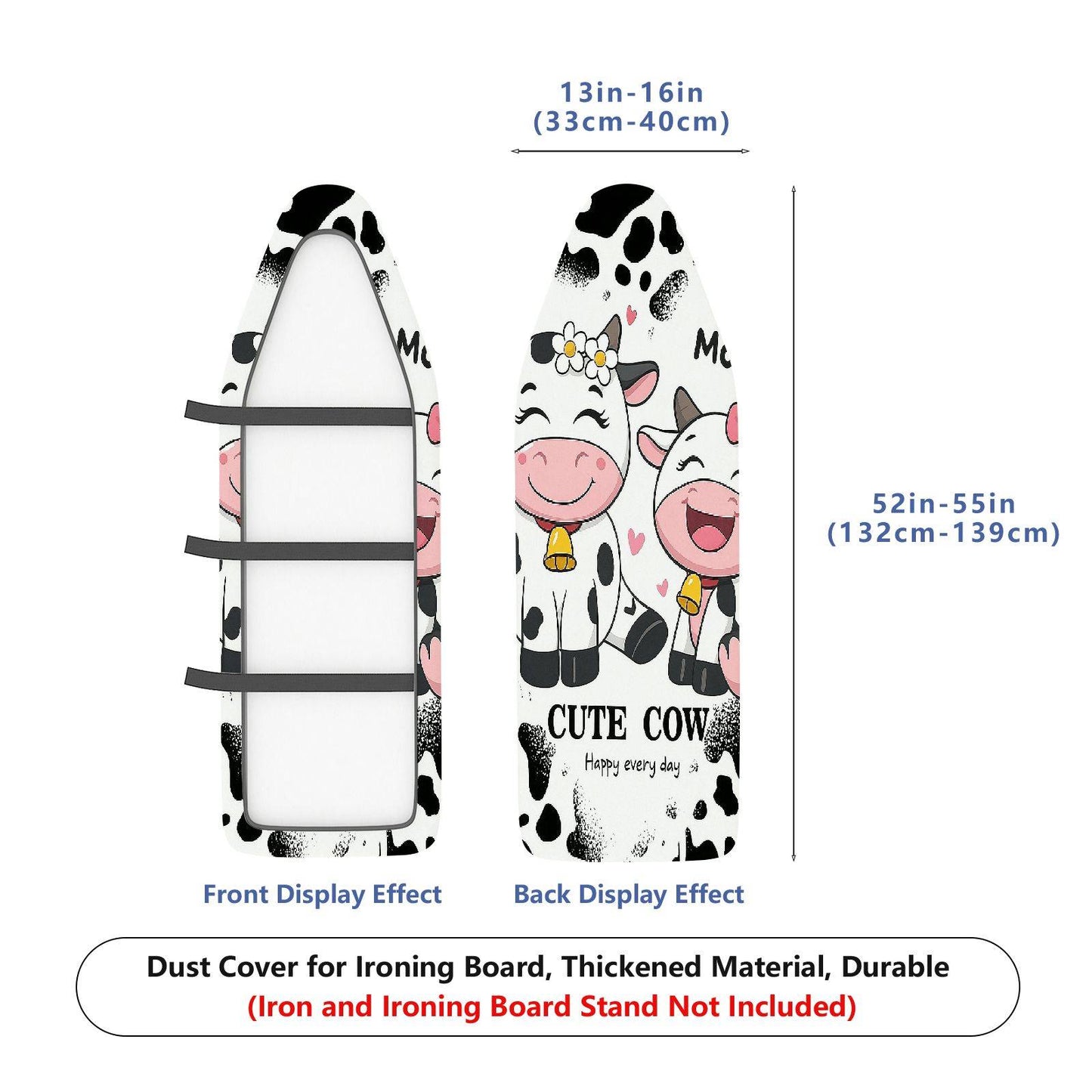 1-Piece Cute Cow  Fun  Ironing Board Cover, Universal Size, Without Board