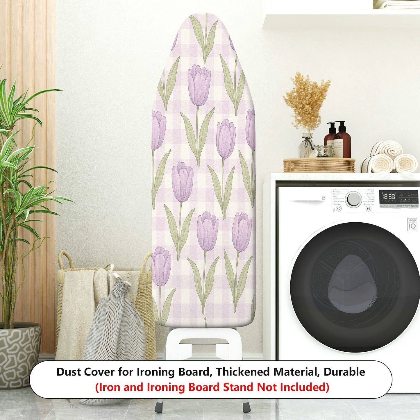 1-Piece Tulip Plaid Pastoral  Ironing Board Cover, Universal Size, Without Board