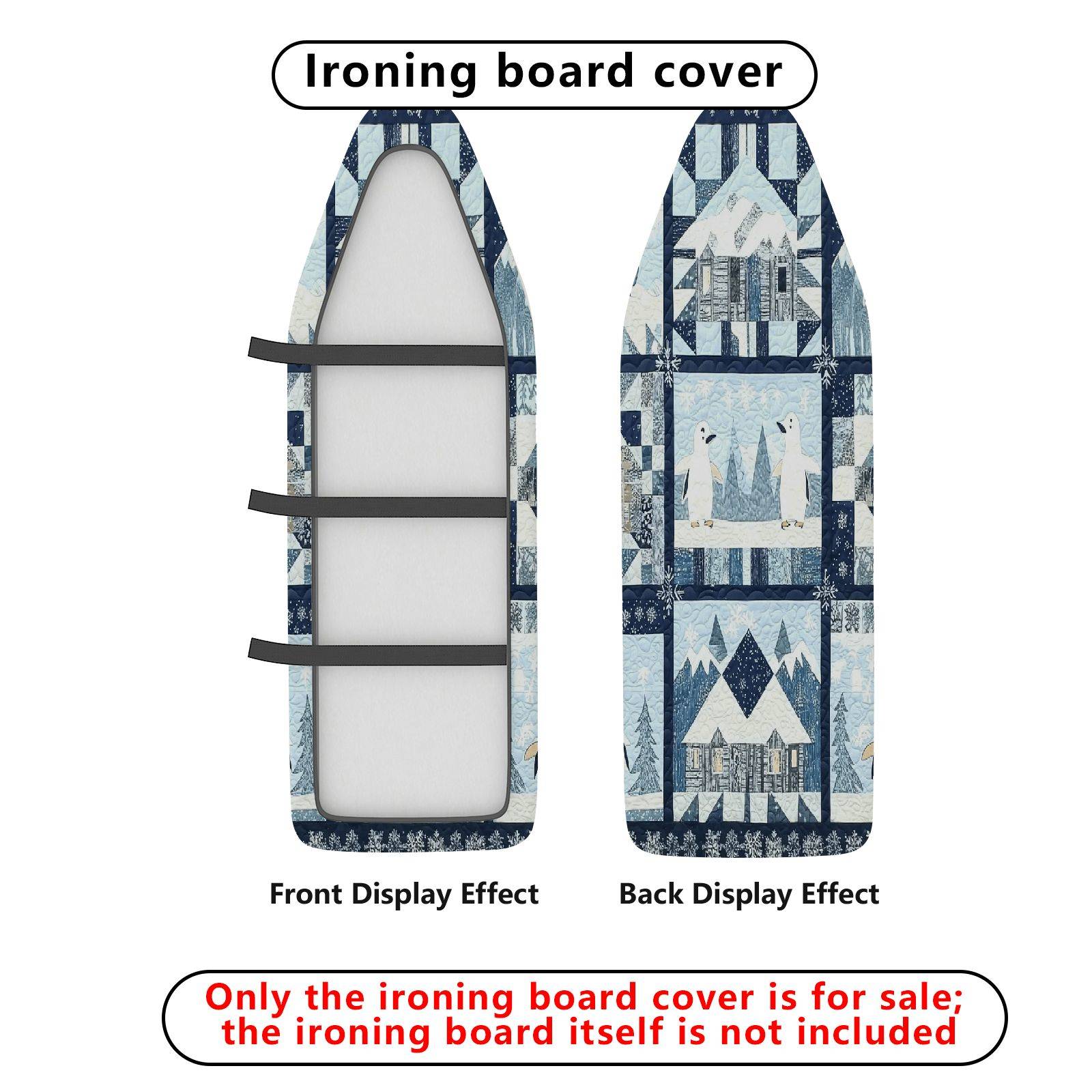 1-Piece Winter Snow Village  Ironing Board Cover, Universal Size, Without Board