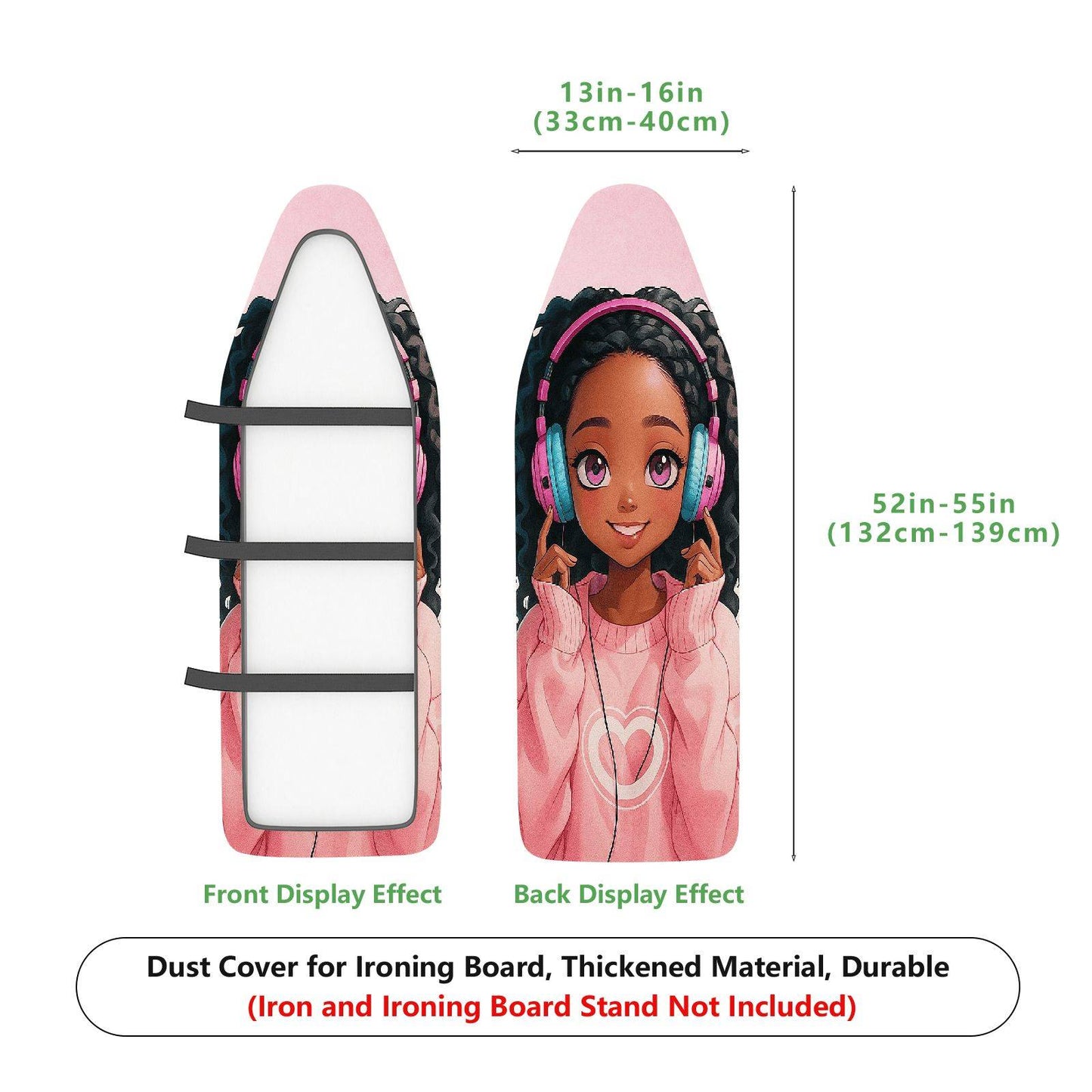 1-Piece Girl Music Fun  Ironing Board Cover, Universal Size, Without Board