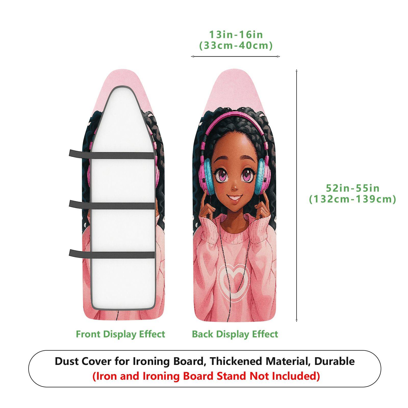 1-Piece Girl Music Fun  Ironing Board Cover, Universal Size, Without Board