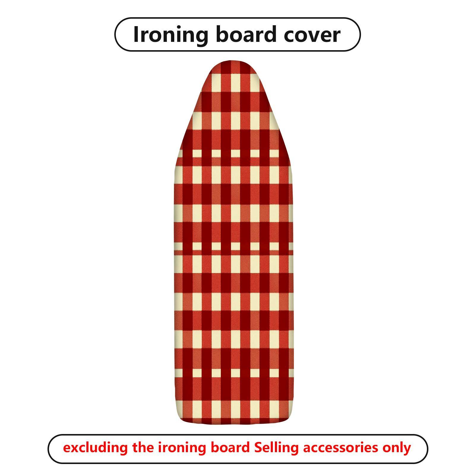 1-Piece Red Plaid Pattern Checkered  Ironing Board Cover, Universal Size, Without Board