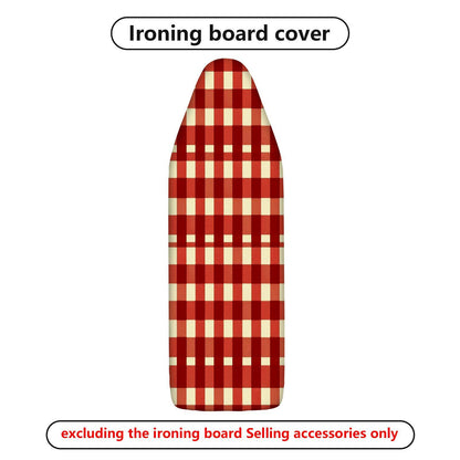 1-Piece Red Plaid Pattern Checkered  Ironing Board Cover, Universal Size, Without Board