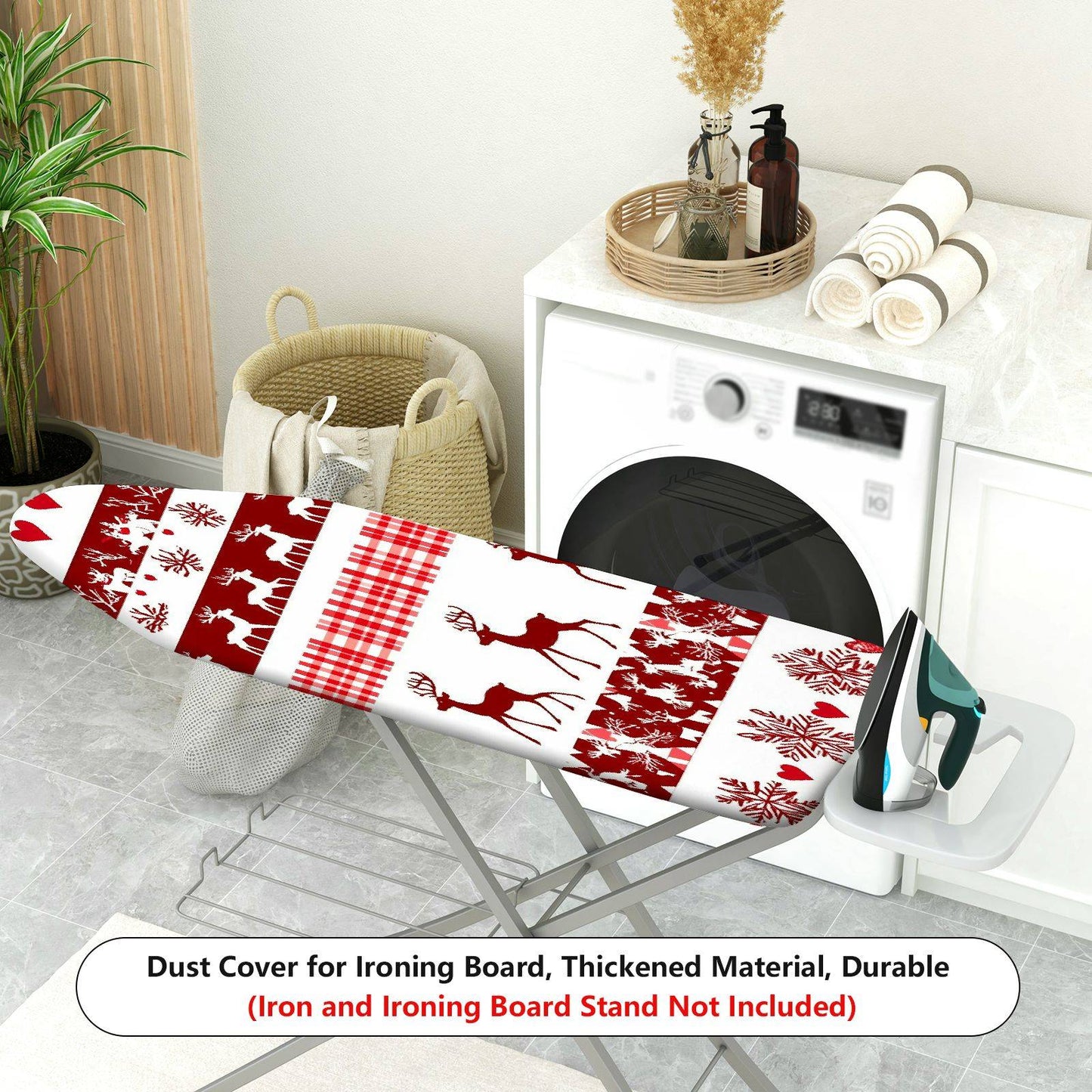 1-Piece Christmas Reindeer Snowflake  Ironing Board Cover, Universal Size, Without Board