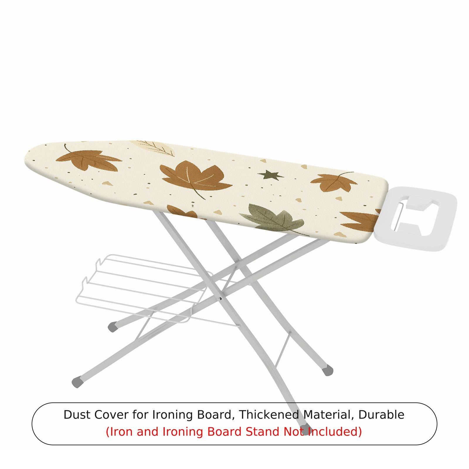 1-Piece Leaf Pattern Autumn Beige  Ironing Board Cover, Universal Size, Without Board