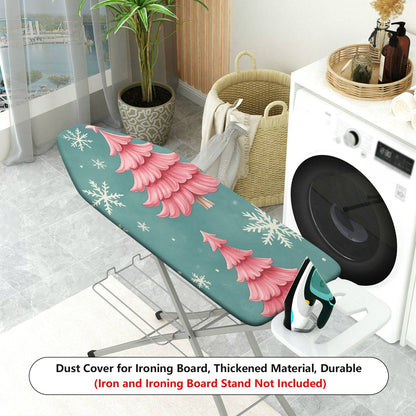 1-Piece Christmas Snowflakes Pink Trees  Ironing Board Cover, Universal Size, Without Board