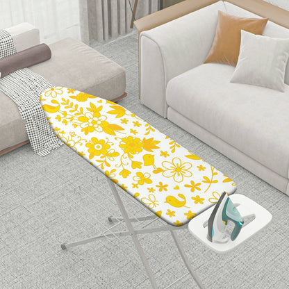 1-Piece Yellow Floral Bird Pattern  Ironing Board Cover, Universal Size, Without Board