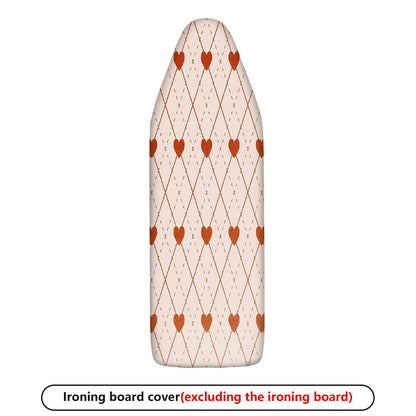 1-Piece Heart Printed Diamond Pattern Beige  Ironing Board Cover, Universal Size, Without Board