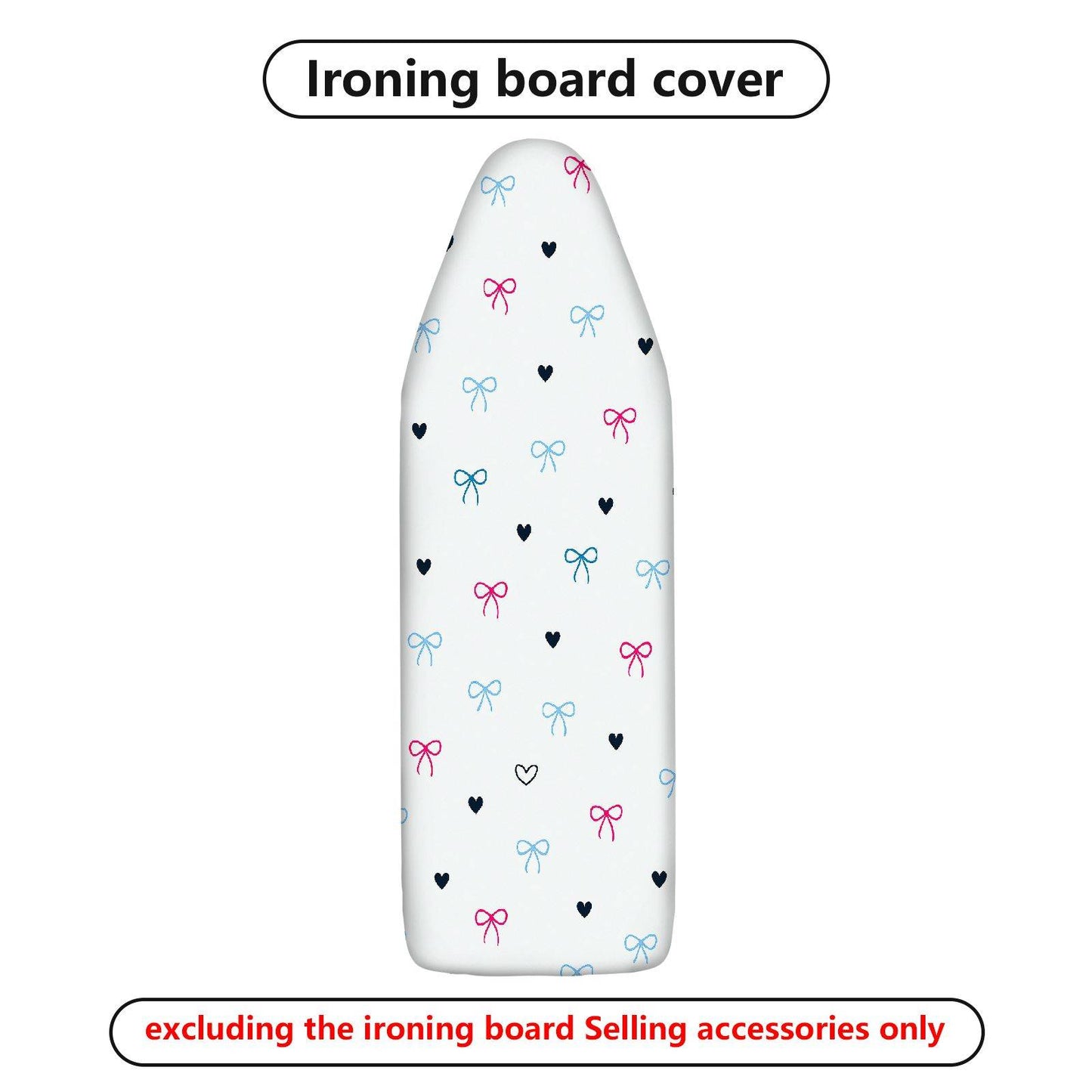 1-Piece Bow Heart Pattern Cute Durable  Ironing Board Cover, Universal Size, Without Board
