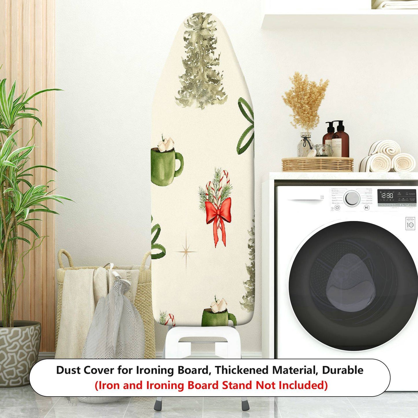 1-Piece Christmas Tree Mug Bow  Ironing Board Cover, Universal Size, Without Board