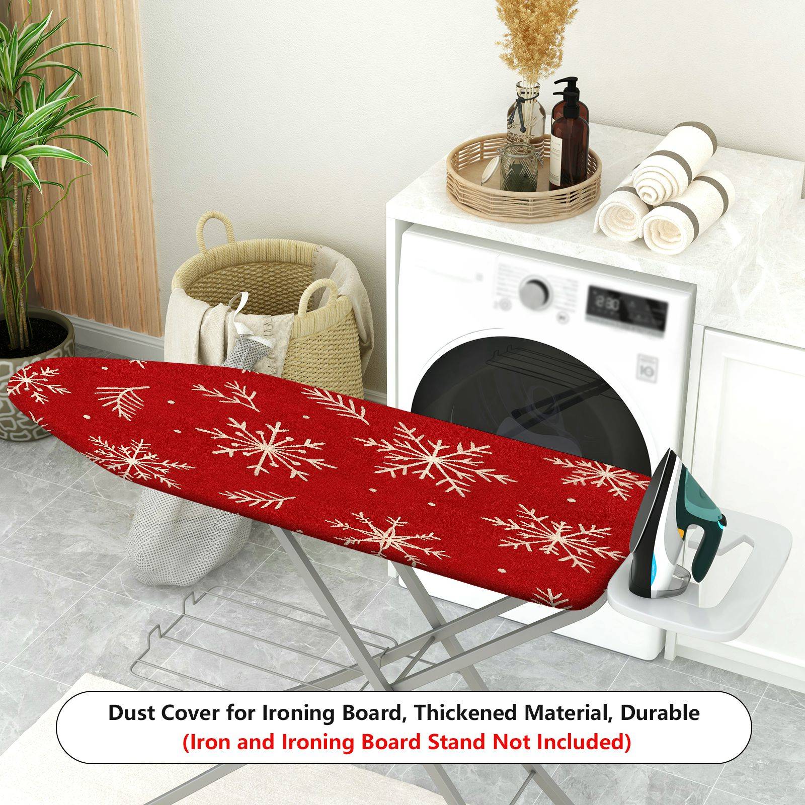1-Piece Christmas Snowflake Red  Ironing Board Cover, Universal Size, Without Board