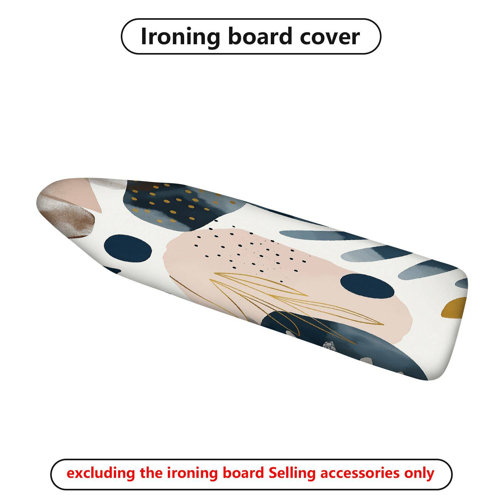 1-Piece Abstract Art Pattern Geometric Shapes Pastel Color  Ironing Board Cover, Universal Size, Without Board