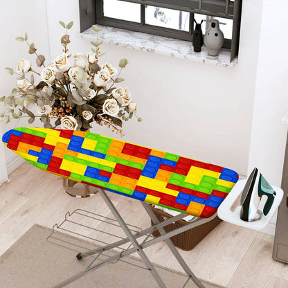 1-Piece Colorful Blocks Pattern Fun Decor  Ironing Board Cover, Universal Size, Without Board