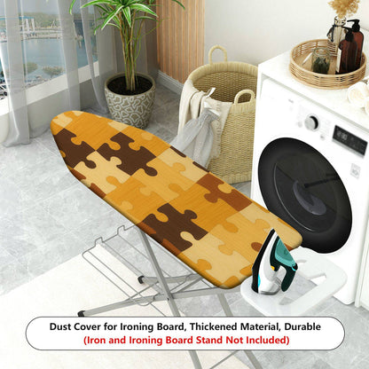 1-Piece Puzzle Patchwork Beige Brown  Ironing Board Cover, Universal Size, Without Board