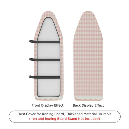 1-Piece Pink Plaid Checkered  Ironing Board Cover, Universal Size, Without Board