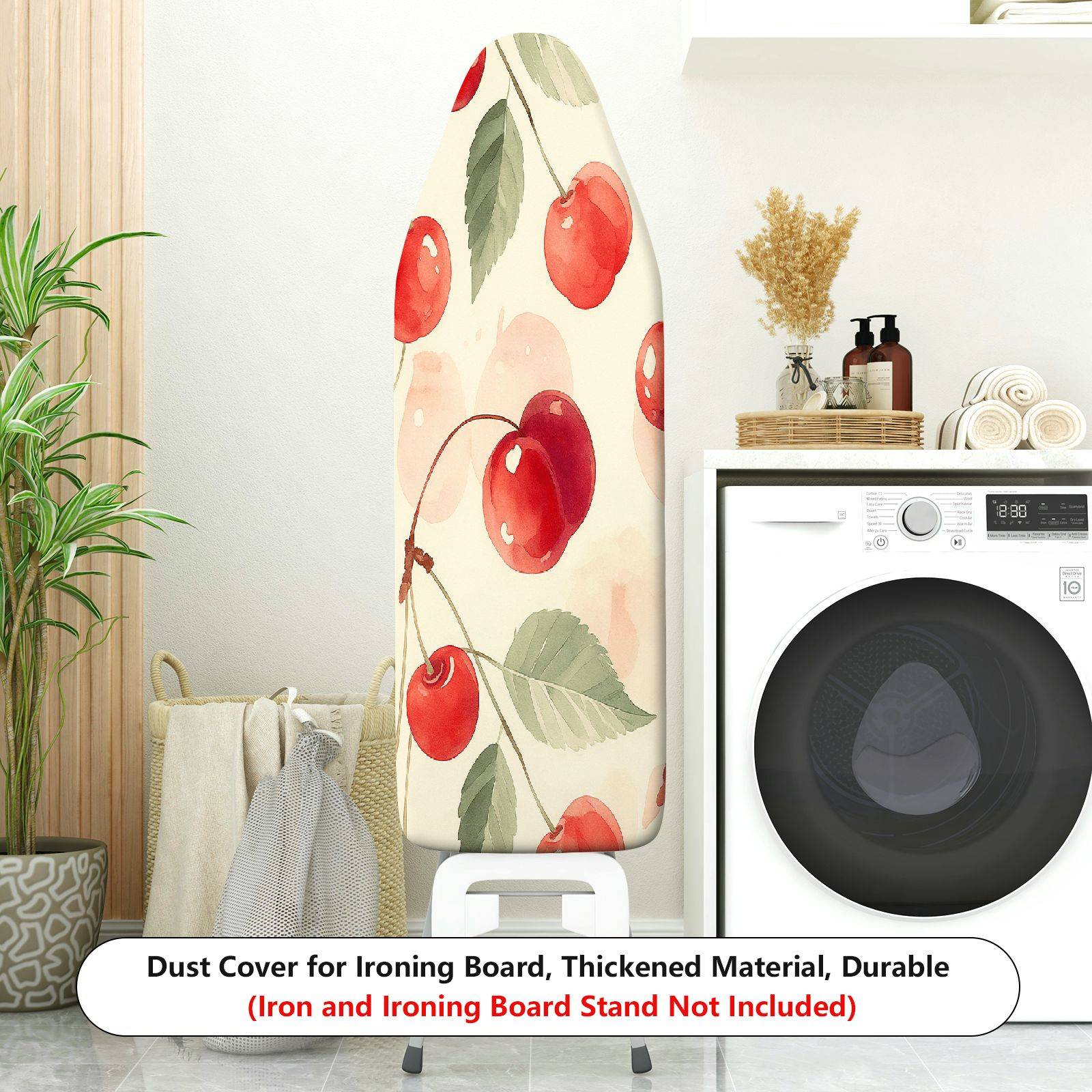 1-Piece Cherry Fruit Leaf  Ironing Board Cover, Universal Size, Without Board