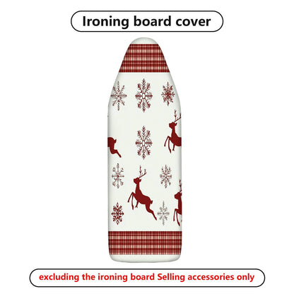 1-Piece Reindeer Snowflake Plaid  Ironing Board Cover, Universal Size, Without Board