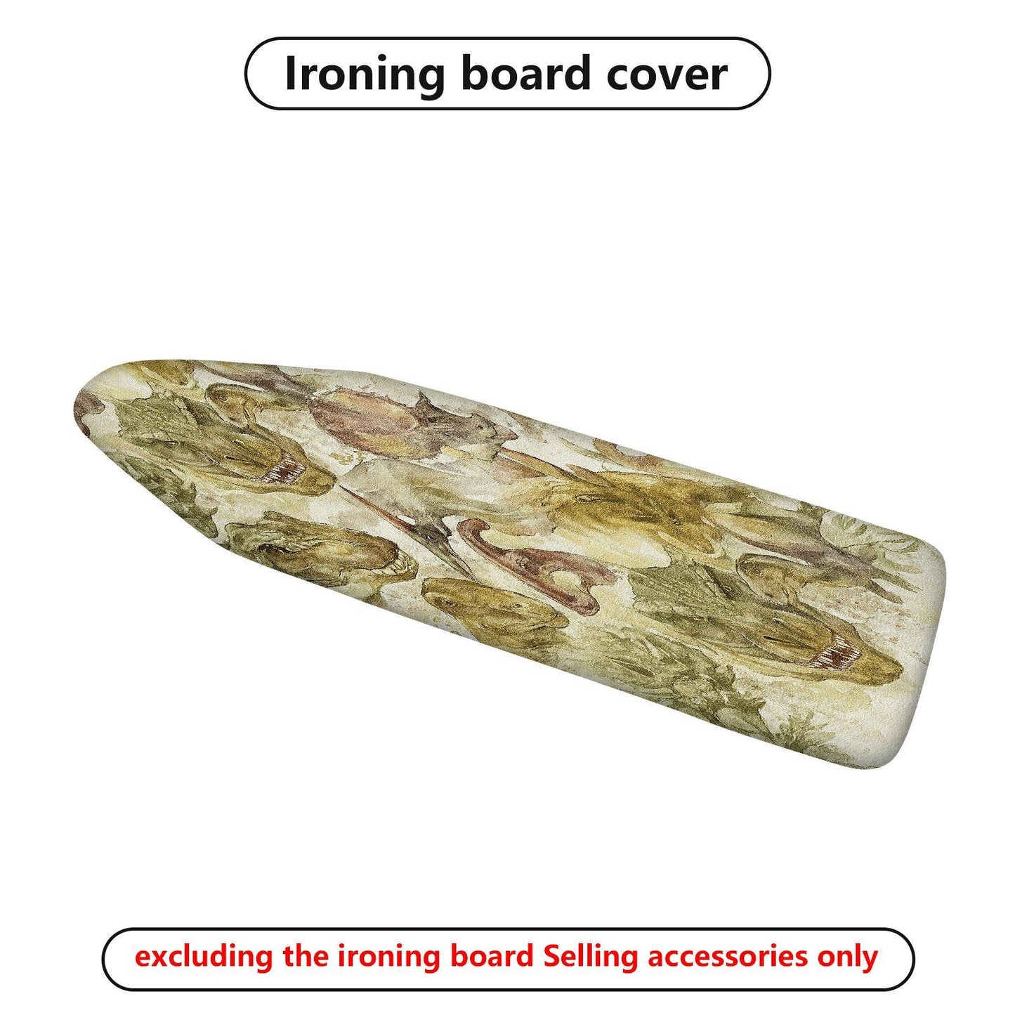 1-Piece Dinosaur Fossil Pattern Beige Verdant  Ironing Board Cover, Universal Size, Without Board