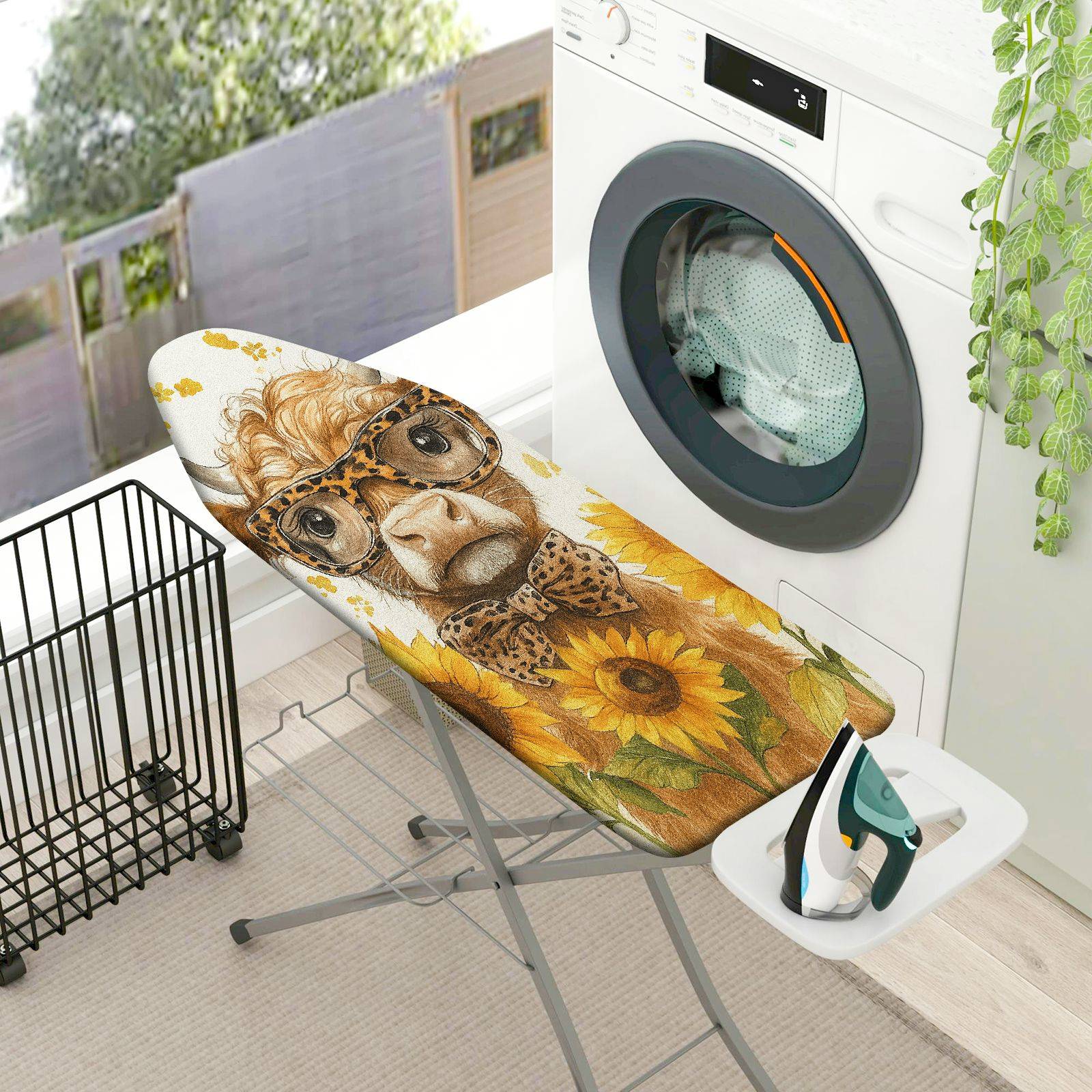 1-Piece Alpaca Sunflower Leopard  Ironing Board Cover, Universal Size, Without Board