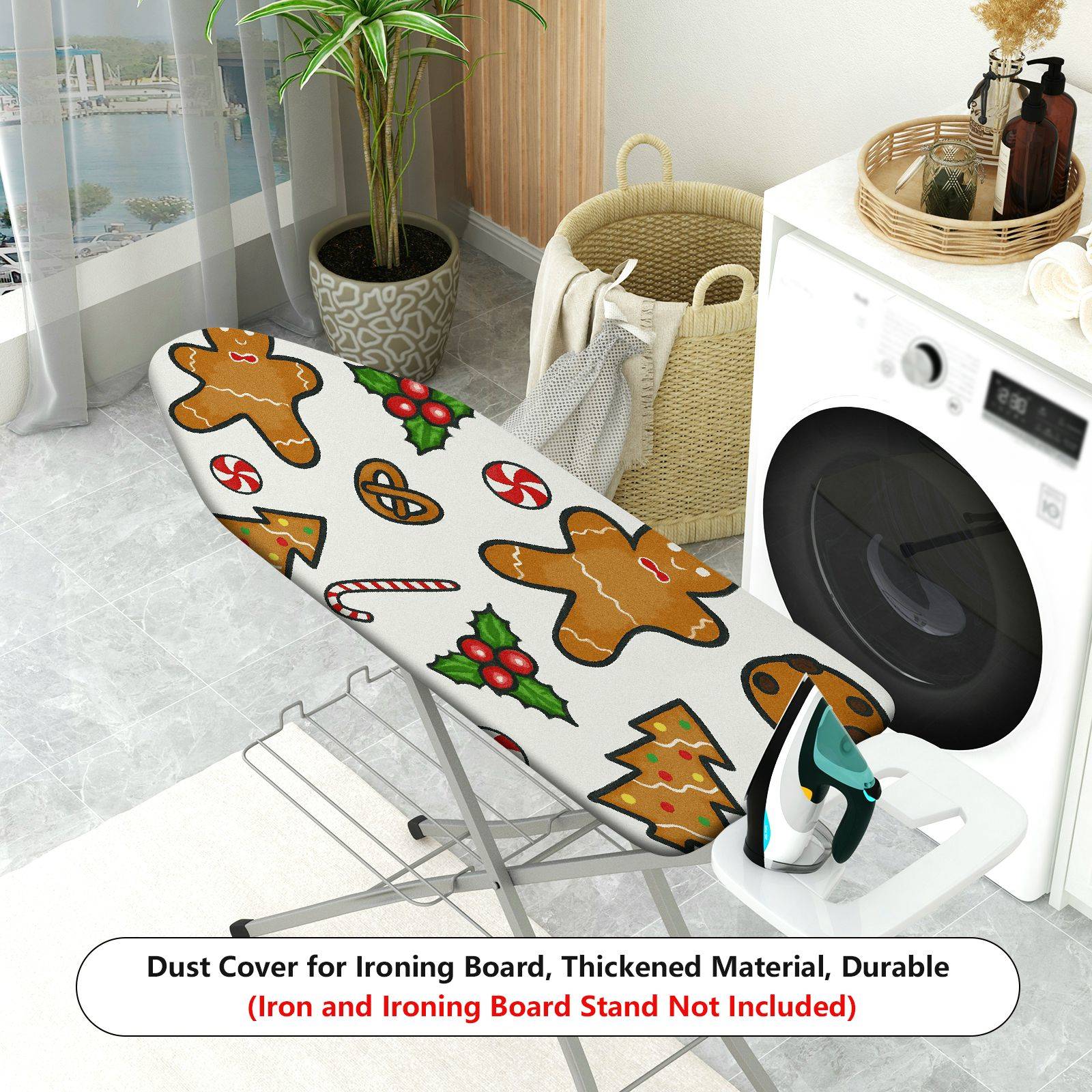 1-Piece Christmas cookies gingerbread holiday  Ironing Board Cover, Universal Size, Without Board