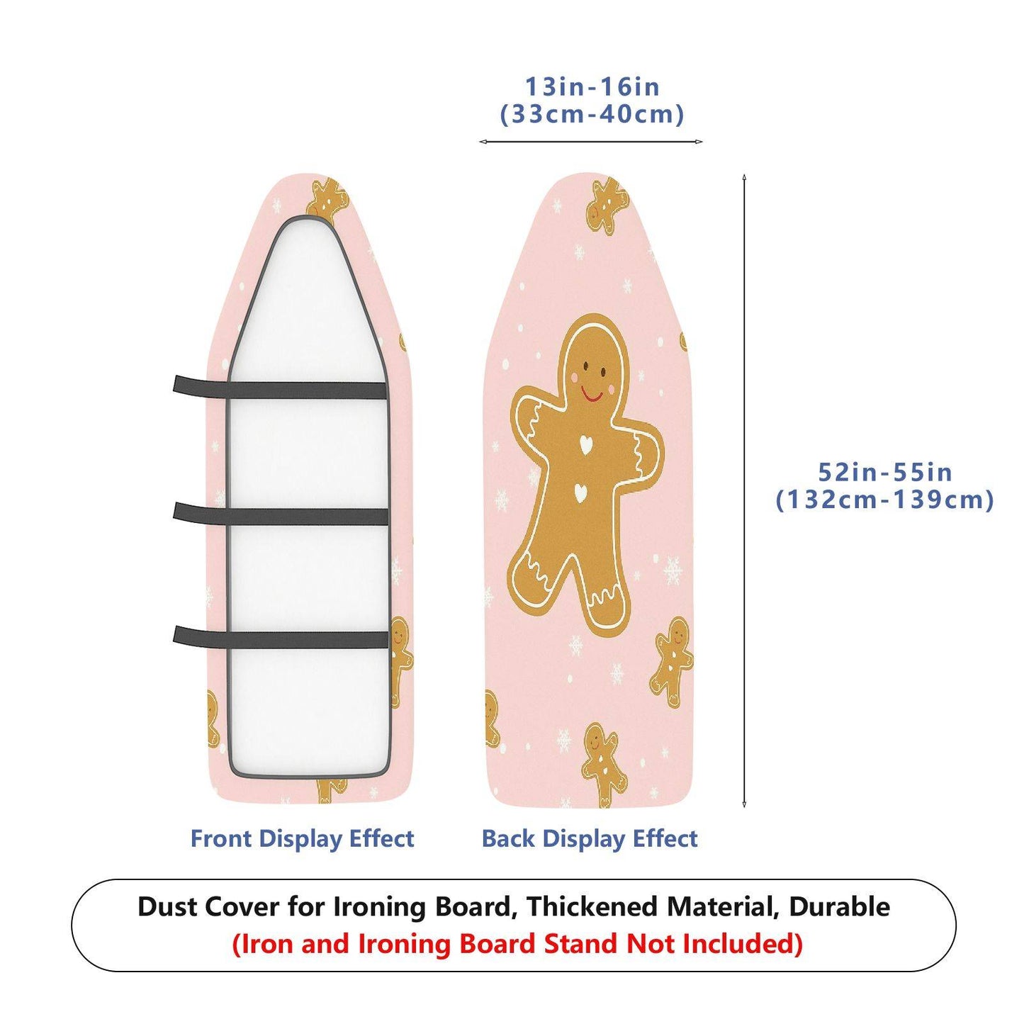 1-Piece Christmas Gingerbread Snowflake  Ironing Board Cover, Universal Size, Without Board