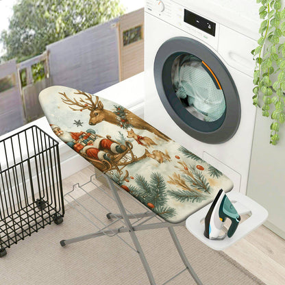 1-Piece Christmas Santa Reindeer  Ironing Board Cover, Universal Size, Without Board