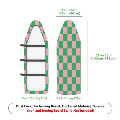 1-Piece Checkered Pink Green Plaid  Ironing Board Cover, Universal Size, Without Board