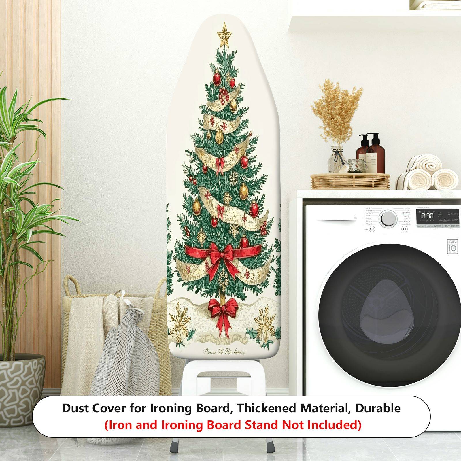 1-Piece Christmas Tree Festive Seasonal  Ironing Board Cover, Universal Size, Without Board