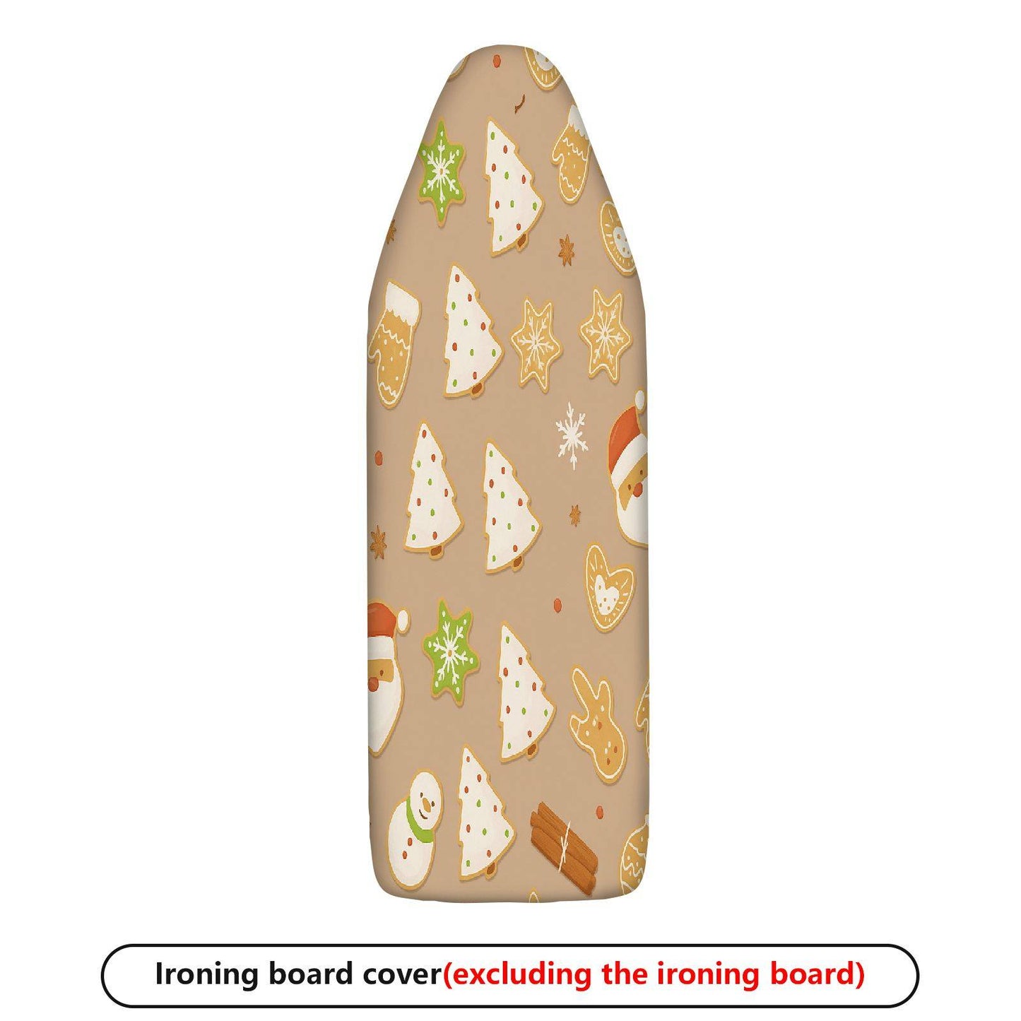 1-Piece Christmas Tree Gingerbread Santa  Ironing Board Cover, Universal Size, Without Board