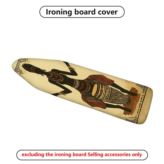 1-Piece African Tribal Art Ethnic Woman Drum  Ironing Board Cover, Universal Size, Without Board