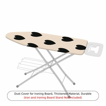 1-Piece Heart Pattern Black Beige  Ironing Board Cover, Universal Size, Without Board