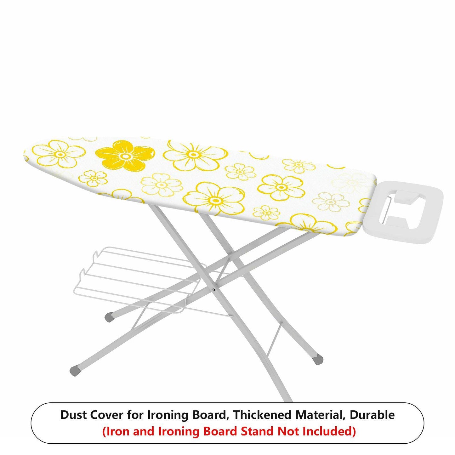 1-Piece Yellow Floral Pattern Decorative  Ironing Board Cover, Universal Size, Without Board