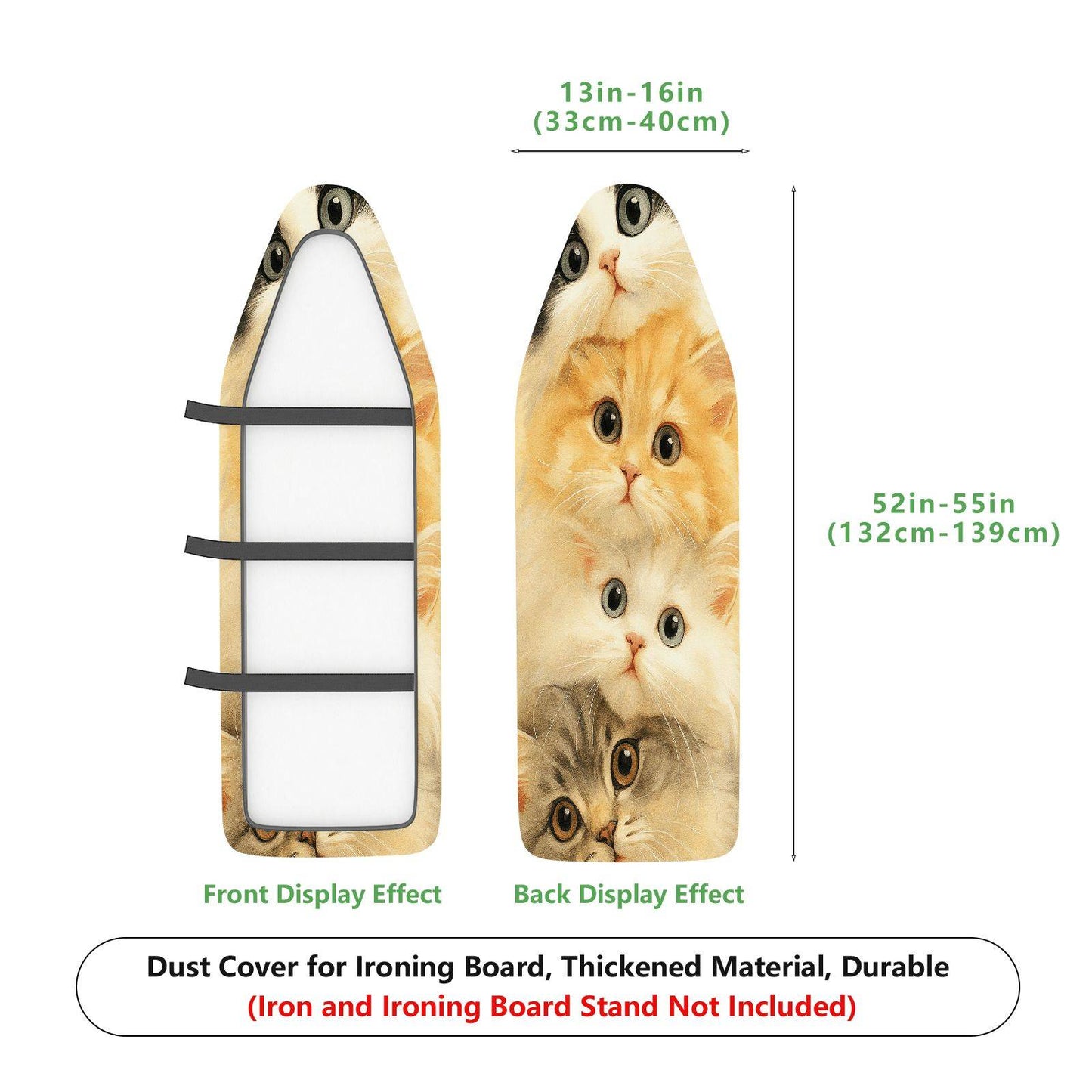 1-Piece Cute Cat Print Animal Soft  Ironing Board Cover, Universal Size, Without Board