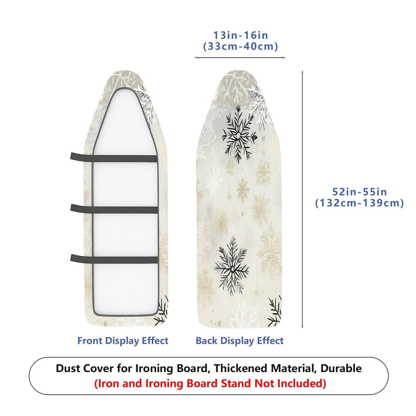 1-Piece Snowflake Christmas Winter  Ironing Board Cover, Universal Size, Without Board